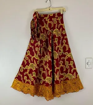 Boutique Reversible Maxi Wrap Skirt BINS402 thumbnail 1