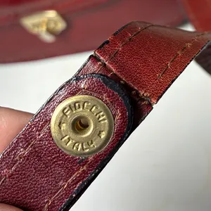 Maca Oxblood Leather Saddle Bag Crossbody Turn Lock Made in Italy Vintage thumbnail 6