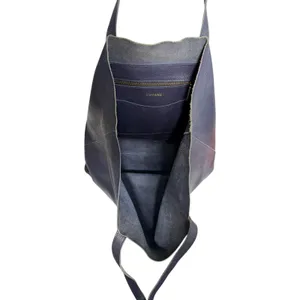 Cuyana Navy Blue Pebbled Leather Slouchy Shoulder Bag thumbnail 7