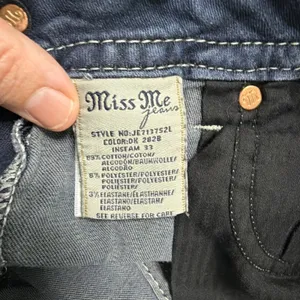 Miss Me Skinny Jeans Womens 27 Dark Wash Embellished Rhinestone Cross Pockets thumbnail 12