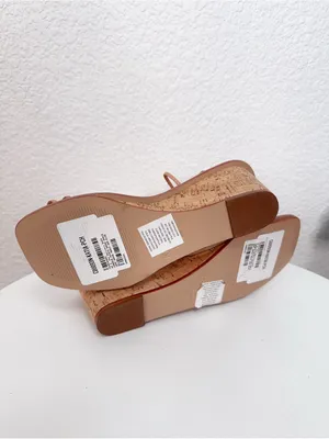 Kaanas Amiata Naked Ankle Wrap Wedge Summer Casual Sandals Peach Size 6 thumbnail 4