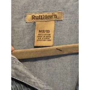 Ruff Hewn Chambray Tuxedo-Pleat Shirt Dress — M thumbnail 3