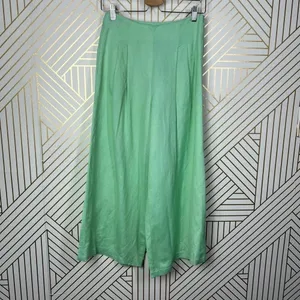 Hunter Bell Chase Culotte Wide Leg Pants in Mint Green Linen Size US 0‎ thumbnail 3