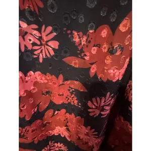 Lulus Truly Charming Floral Midi Dress Small Black Red Puff Sleeve Cutout NWT thumbnail 5