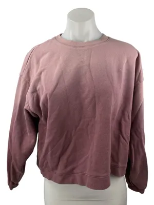 Madewell Women's Pink Crew Neck Long Sleeve Basic Sweater Sweatshirt Top Size M thumbnail 1
