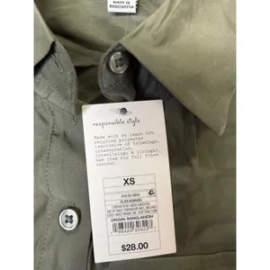 A New Day Womens XS Olive Green Utility Button Down Shirt‎ Long Sleeve NWT. thumbnail 3