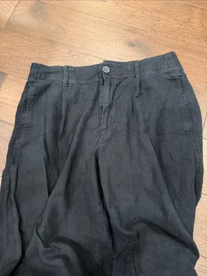 GAP Black Women’s Relaxed Linen-Blend Pants Size Medium - C73-009 thumbnail 2