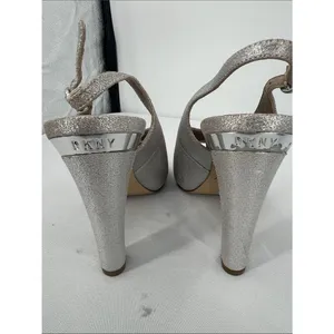 DKNY silver glitter peep-toe slingback thumbnail 5