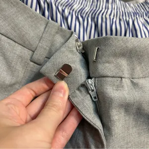 Anthropologie Maeve Boxer Detail Pleated Trouser Wide Leg Pants Grey Small thumbnail 9