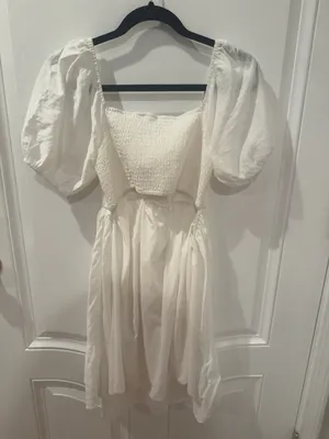 Aritzia White Puff Sleeve Mini Dress thumbnail 9