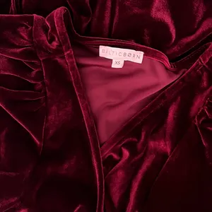 BALTIC BORN Meghan Velvet Wrap Maxi Dress Mulberry Purple Red Tie Waist X-Small thumbnail 11