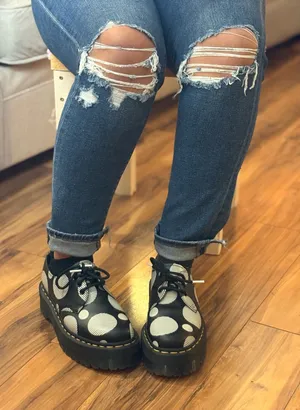 1461 Polka Dot Dr. Martens Platform Oxford Smooth Leather Shoes Women’s 7 thumbnail 1