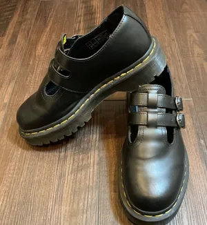 Dr. Martens 8065 Bex Double Buckle Mary Jane Black Leather Platform Shoes Size 7 thumbnail 1