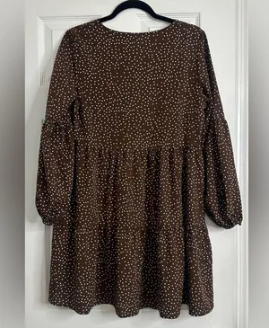 Timeless Brown Polka Dot Dress, Size Medium thumbnail 6