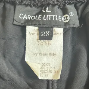 VTG Carole Little Black Crushed Velvet Wide Leg Pants Silk Blend 2X Made in USA thumbnail 3