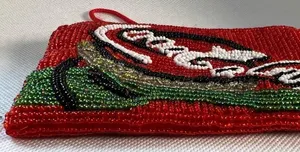 VINTAGE: small, beaded wristlet bag Red thumbnail 6