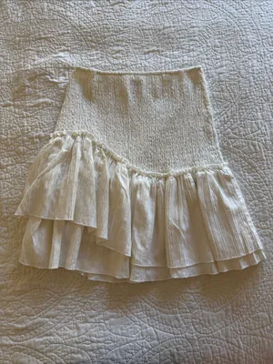 Princess Polly White Asymmetrical Ruffle Tiered Mini Skirt thumbnail 4