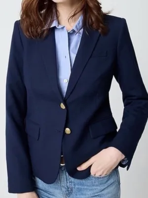 J. Crew Schoolboy Wool blend Navy Blazer with Gold Buttons size 6 thumbnail 1