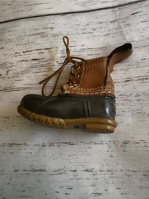 L.L.Bean Iconic and Trendy Brown and Black Lace-Up Duck Boot Keychain thumbnail 2