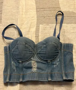 Denim going out top Blue Size XS thumbnail 1