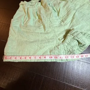 Free People Mint Green Cotton Gauze Drawstring Shorts S 27" Relaxed Boho Summer thumbnail 5
