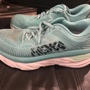 Hoka One One Women's Bondi 7 Teal Athletic Shoes please see stain thumbnail 5