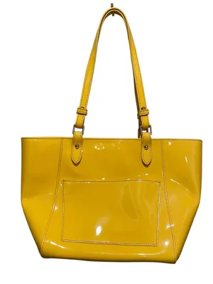 Dooney & Bourke Yellow Patent Leather Tote Shoulder Bag Purse Womens Handbag thumbnail 6