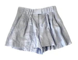 100% Linen NWT Light Baby Blue Shorts Women's Size Medium 32 inch Waist thumbnail 1