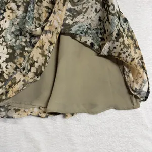Jaclyn Smith L Abstract Gored Midi Skirt Olive Green Earthy Goblin Fairy Grunge thumbnail 4