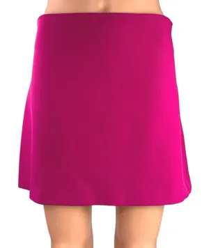 Zara Hot Pink High Waist Size Zip Stretch Barbiecore Soft A Line Mini Skirt Sz S thumbnail 1