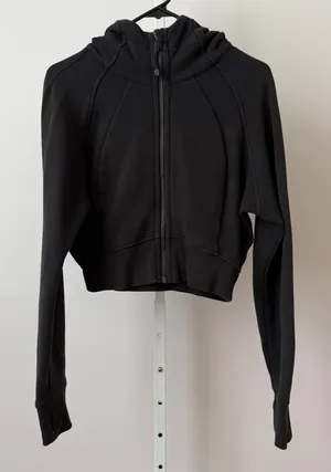Lululemon Cotton Scuba Oversized Full Zip Hoodie Relaxed Sporty Chic Black M/L thumbnail 1