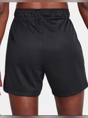Nike Dri Fit 5” Women's Black Athletic Shorts with Swoosh Fold Over Waist Logo L thumbnail 2