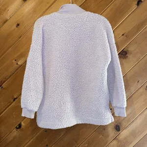 AE Aerie Dream Sherpa Quarter Zip Sweatshirt Pullover Lavender Purple thumbnail 6