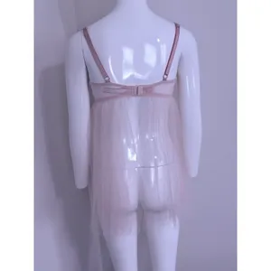 Victoria's Secret Women Bra Light Pink Floral Babydoll Underwired Tulle Size L thumbnail 6