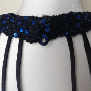 Y2K Prom Dress Iridescent Blue Sparkly Strappy Floor-Length Formal Gown 2000s thumbnail 5