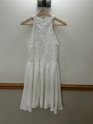 Lulus Lover's Game White Lace Skater Dress size small retails $59 thumbnail 4