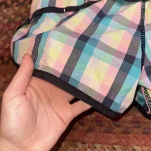 Vtg Lululemon Plaid Speed Shorts Wee Weezy Check thumbnail 4