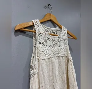 SALE! Cream Blu Pepper Sleeveless Peasant Top Size L EUC thumbnail 5
