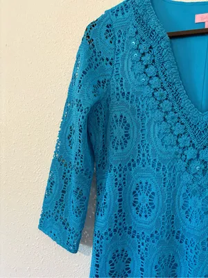 Lilly Pulitzer Blue Lace Maxi Dress thumbnail 3