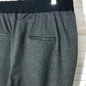 ZARA career pants gray cuffed hem relaxed barrel legs preppy academia heritage thumbnail 7