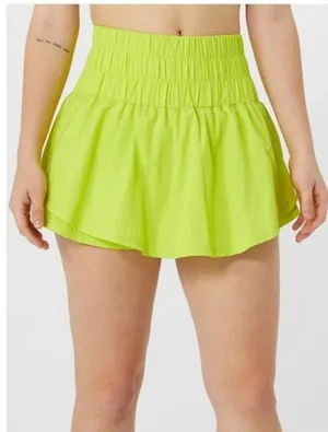 Free People Movement Way Home Skort Neon Green Athletic‎ Sz XS thumbnail 1