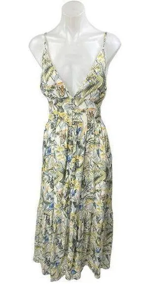 Abercrombie & Fitch Multicolor Floral Sleeveless Plunge V-neck Maxi Dress Size S thumbnail 1