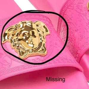 VERSACE Hot Pink Medusa Palazzo Pool Slides MISSING MEDUSA thumbnail 16