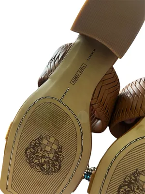 Vince Camuto Tan Leather Braided Strap Slide Mules thumbnail 2