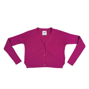 Abercrombie & Fitch Ribbed Cardigan Sweater Size XS Fuchsia Pink Preppy Y2K thumbnail 2