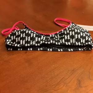 Karl Lagerfeld Pauline Bikini Top Black and White NWT Size Small thumbnail 4