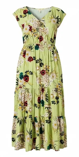 Floral Boho Maxi Dress Smocked Waist Tiered Ruffles Wedding guest Garden Party S thumbnail 1