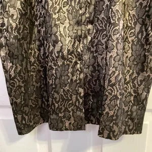 Ann Taylor Elegant Black Lace Dress Cocktail nude underlay thumbnail 7