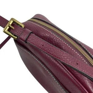 J. Crew Signet Pebble Leather Crossbody Camera Bag Burgundy Red thumbnail 14