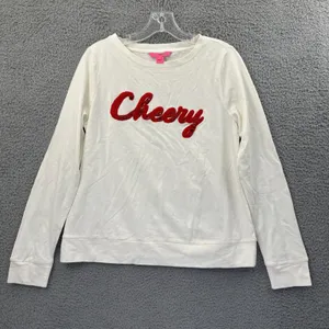 NWOT Lilly‎ Pulitzer Rami Ruby Red Cheery Sweatshirt Beach Preppy Women's Small thumbnail 1
